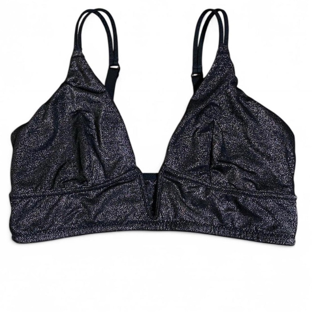 Black Glitter Bralette By Auden